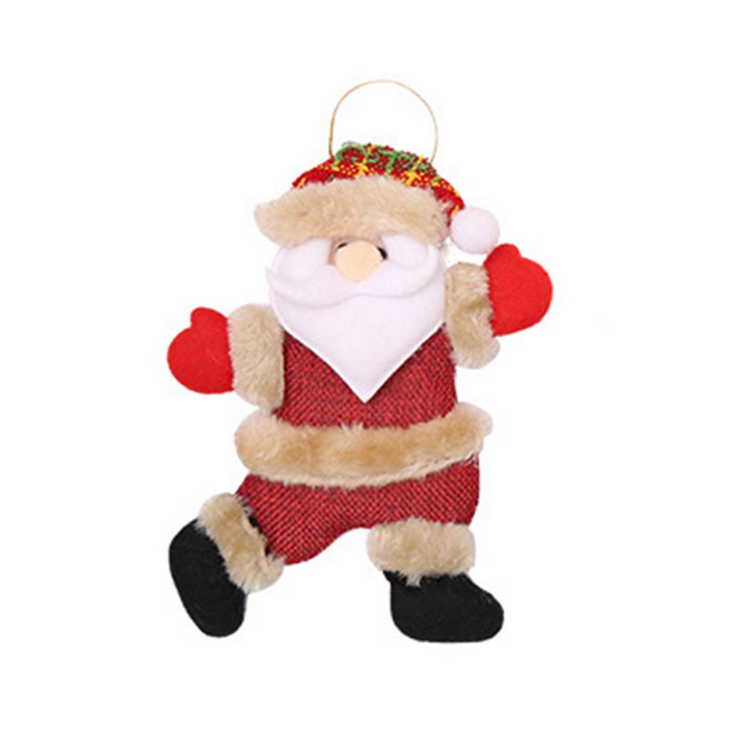 Christmas Plush Bear Doll DIY Ornaments Snowman Old Man Elk Santa Hat Star Xmas Tree Hanging Toys Christmas Tree Decoration