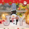 Snowman Christmas Decoration Wooden Building Block Christmas Table Decoration Table Center Decoration Layered Tray Decoration Ornament