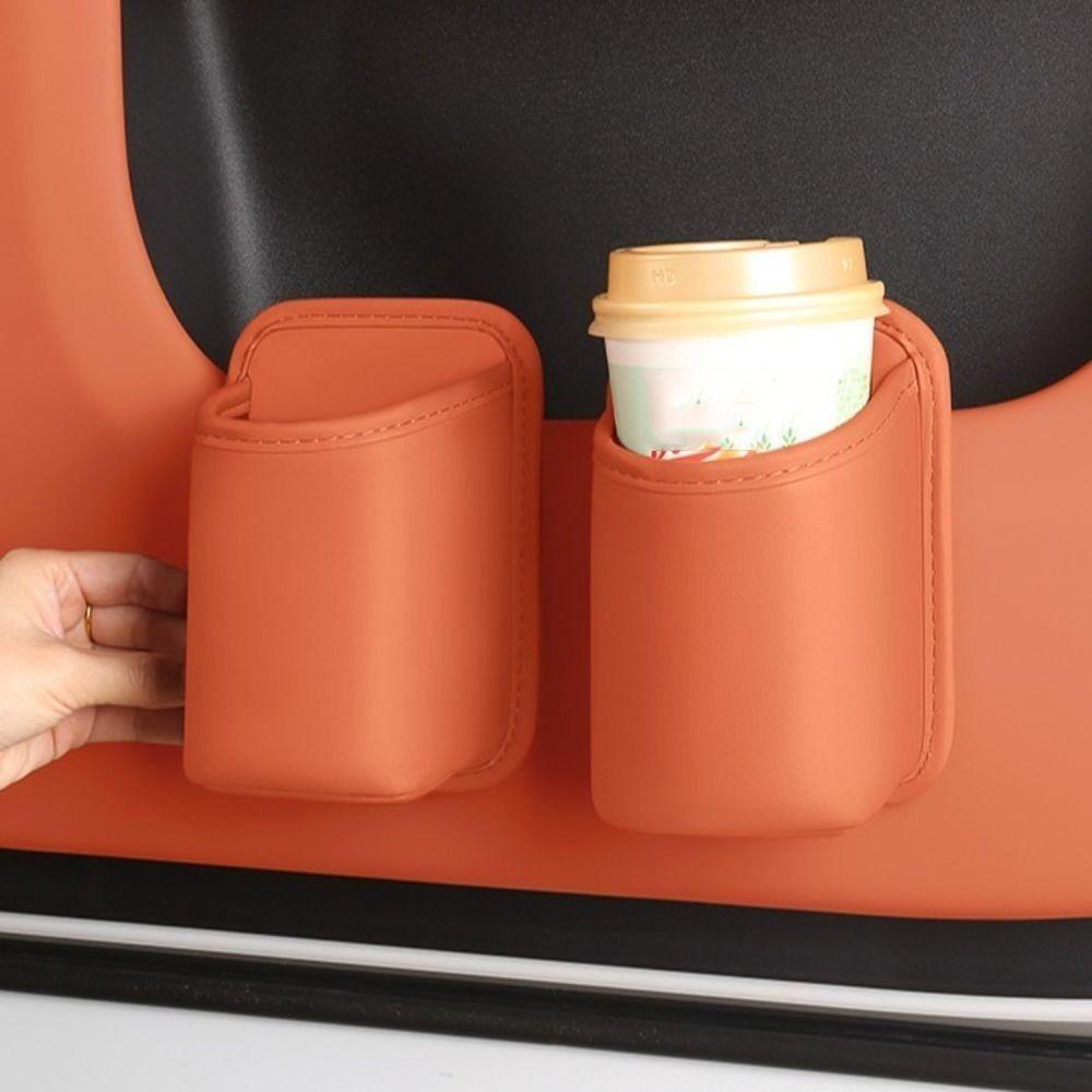 Anti-Sag Clip Leather Car Cup Holder Storage Bin Auto Back Seat Cup Holder Auto Interior Parts