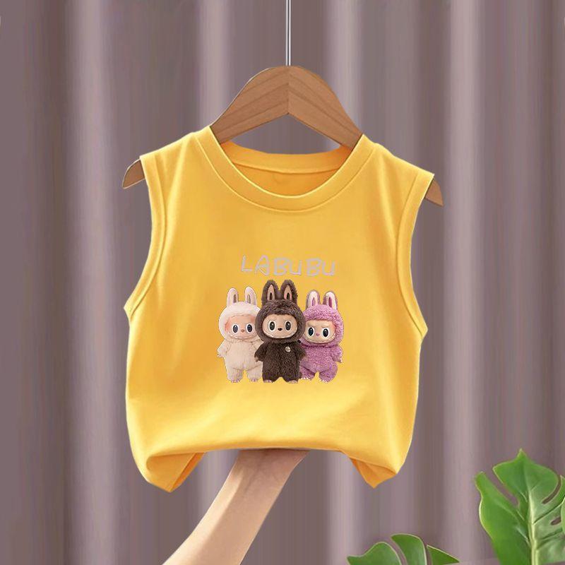 Детский узорчатый жилет без рукавов, летний повседневный топ для мальчиков и девочек