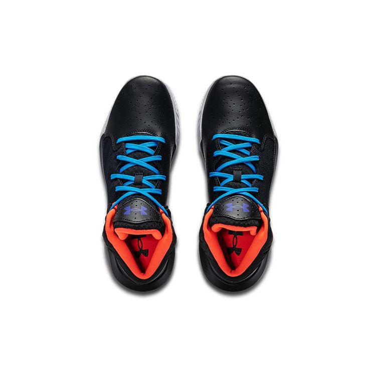 Under Armour Jet 21 Round Toe Lace-Up Shock Absorbing Breathable Wear-Resistant Non-Slip Mid-Top Basketball Shoes Men Sneaker Black 3024260-003