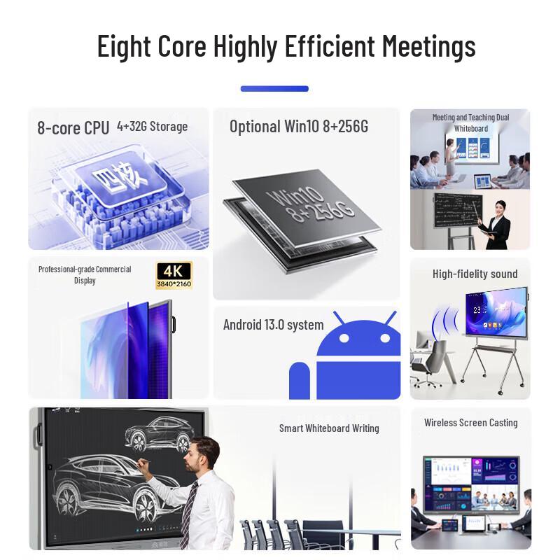 55-inch Conference Interactive Flat Panel Display with Trolley (Enhanced) (CN version)