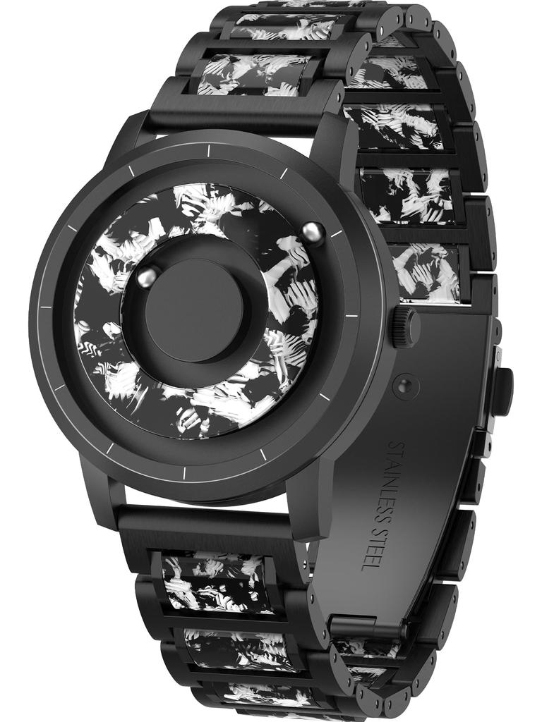 Магнитные часы EUTOUR с камуфляжем, стильные и простые, повседневные, кварцевые, водозащита 3 АТМ, 40 мм, с черным полимерным ремешком, циферблат для мужчин, механизм, устойчивость, циферблат,