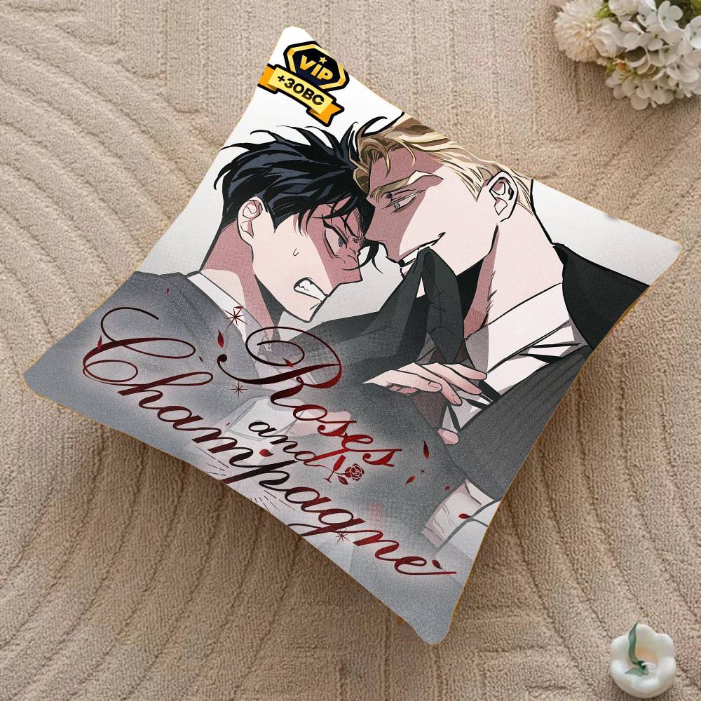 Наволочка Manga Roses And C-champagne Модная Квадратная Наволочка Спальня Диван Гостиная Ins Декор Отдых