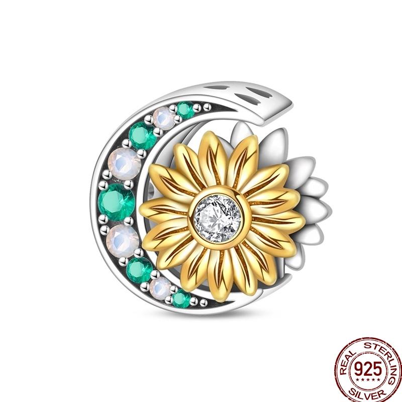 Оригинальные Медные Золотые Шармы Бусины Подсолнух Собаки Леопард Светлячок Подвески Подходят для Браслета Ювелирный Подарок Маркировка
