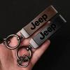 Для автомобиля Jeep Винтажное кожаное кольцо-брелок Цепочка из цинкового сплава Ключ для Jeep Grand Cherokee Wrangler JK Gladiator Compass Renegad