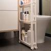 Multi-Layer Behind-The-Door Storage Cabinet Space Saving Trolley Rack for Bathroom & Kitchen Narrow Cabinet Organization