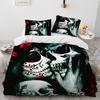 3D Horror Gothic Female Skull Dead Girl Comforter Bedding Set,Duvet Cover Bed Set Quilt Cover Pillowcase,Queen Size Bedding Set