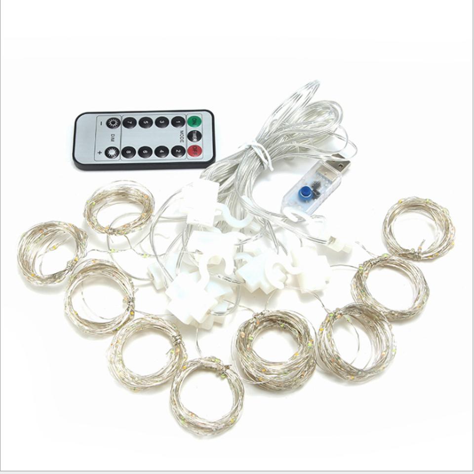 3 м светодиодные гирлянды с дистанционным управлением, USB-гирлянда, занавеска, сказочный праздничный светильник для свадьбы, дома, уличного украшения