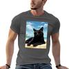 Sunglasses On The Beach Black Cat Tshirt Big And Tall Short Sleeve Tee