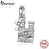 BAMOER 925 Sterling Silver Notre Dame De Paris Pendant Cubic Zirconia Oxidized Silver Charm For Women Fine Jewelry