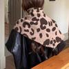 Plush Striped Scarf Korean Style Cape Wraps Fashion Knitted Triangle Scarf  Women/Men