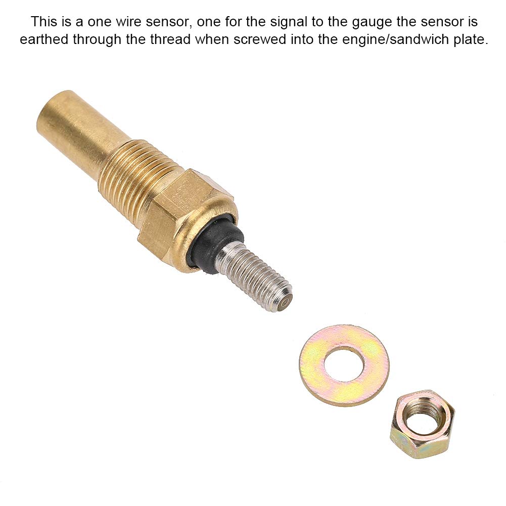 Oil Temperature Sensor, Water/Oil Temp Temperature 1/8 NPT Electrical Sender Transmitter Sending Unit Temp Sensor
