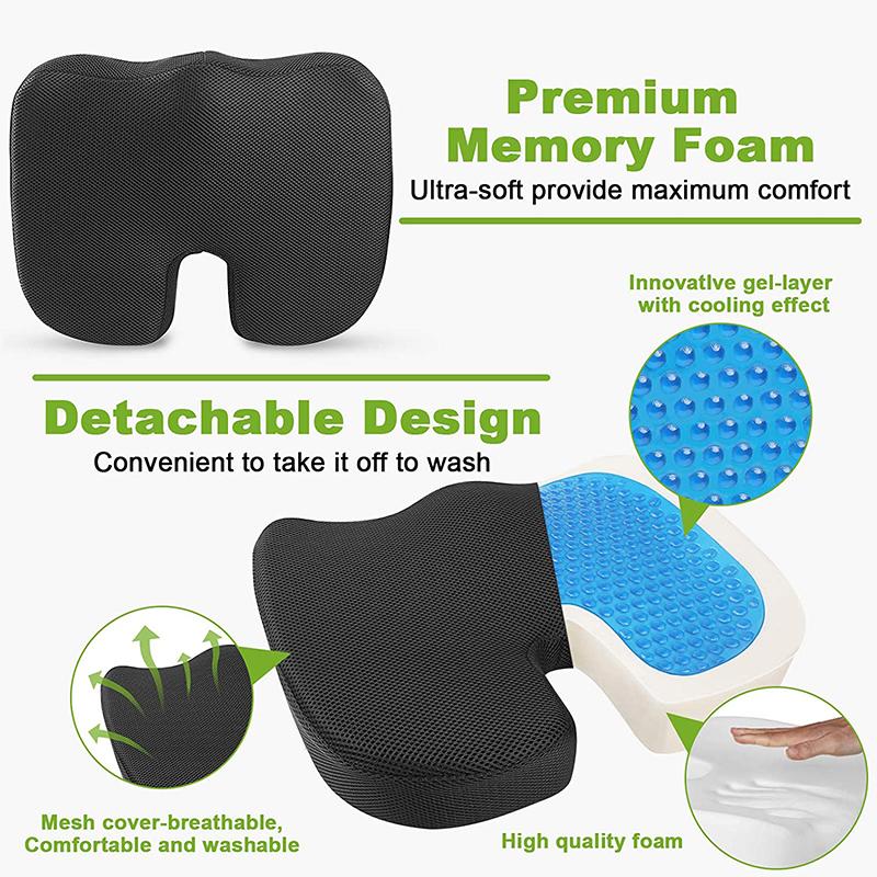 Автомобильная гелевая ортопедическая подушка с эффектом памяти, новая U-образная подушка для сиденья для путешествий, подушка для стола, работы, игровые аксессуары, подушка для стула при ишиасе