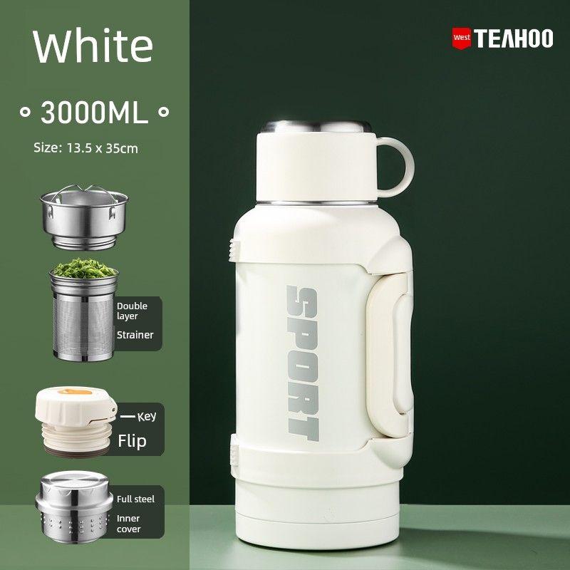 All-Steel Outdoor Travel Vehicle-Mounted Home Use 3-Liter Thermos Cup