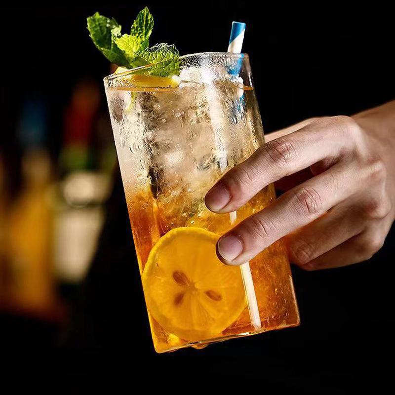 Квадратная стеклянная прозрачная кружка для холодных напитков, большая емкость, ледяная вода, молоко, чай, чашка для питья, бокал для вина, кофейная чашка для ресторана, бара, дома