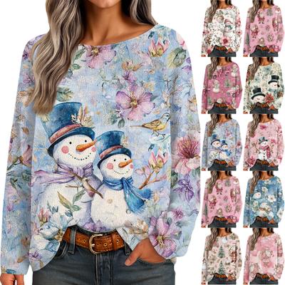 Женские осенние свитера с длинным рукавом, топы с принтом, пуловеры, свободная нарядная повседневная базовая одежда