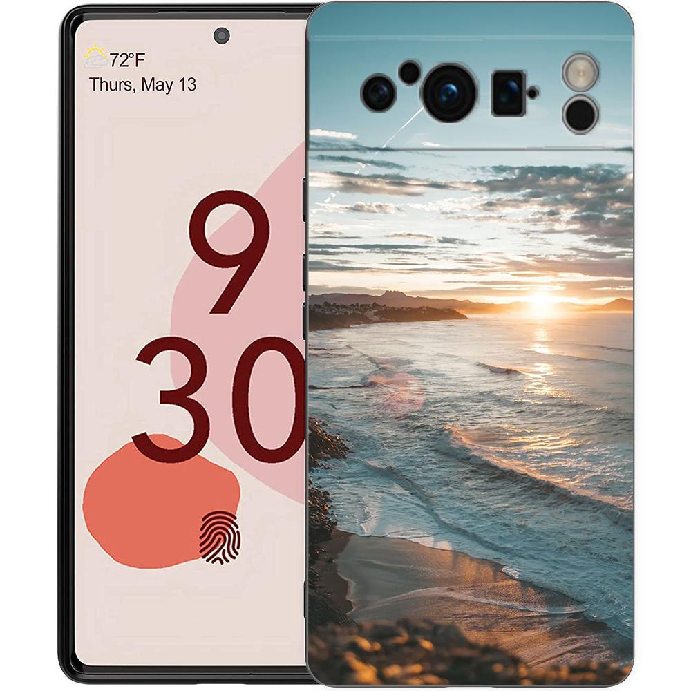 Морской синий Небо пляж Для Google Pixel 8 7 6 Pro 6A 5G Черный чехол для телефона Мягкая противоударная задняя крышка Силиконовый чехол из ТПУ Коке