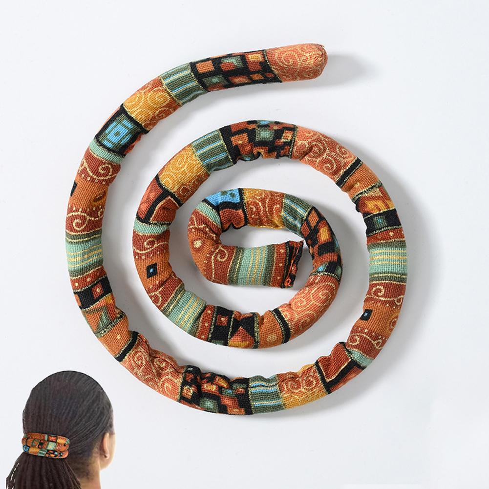 Гибкая повязка на голову в этническом стиле из железной проволоки, набор для волос, высокий хвост, спиральный замок, цветная грязная коса, длинные пряди волос