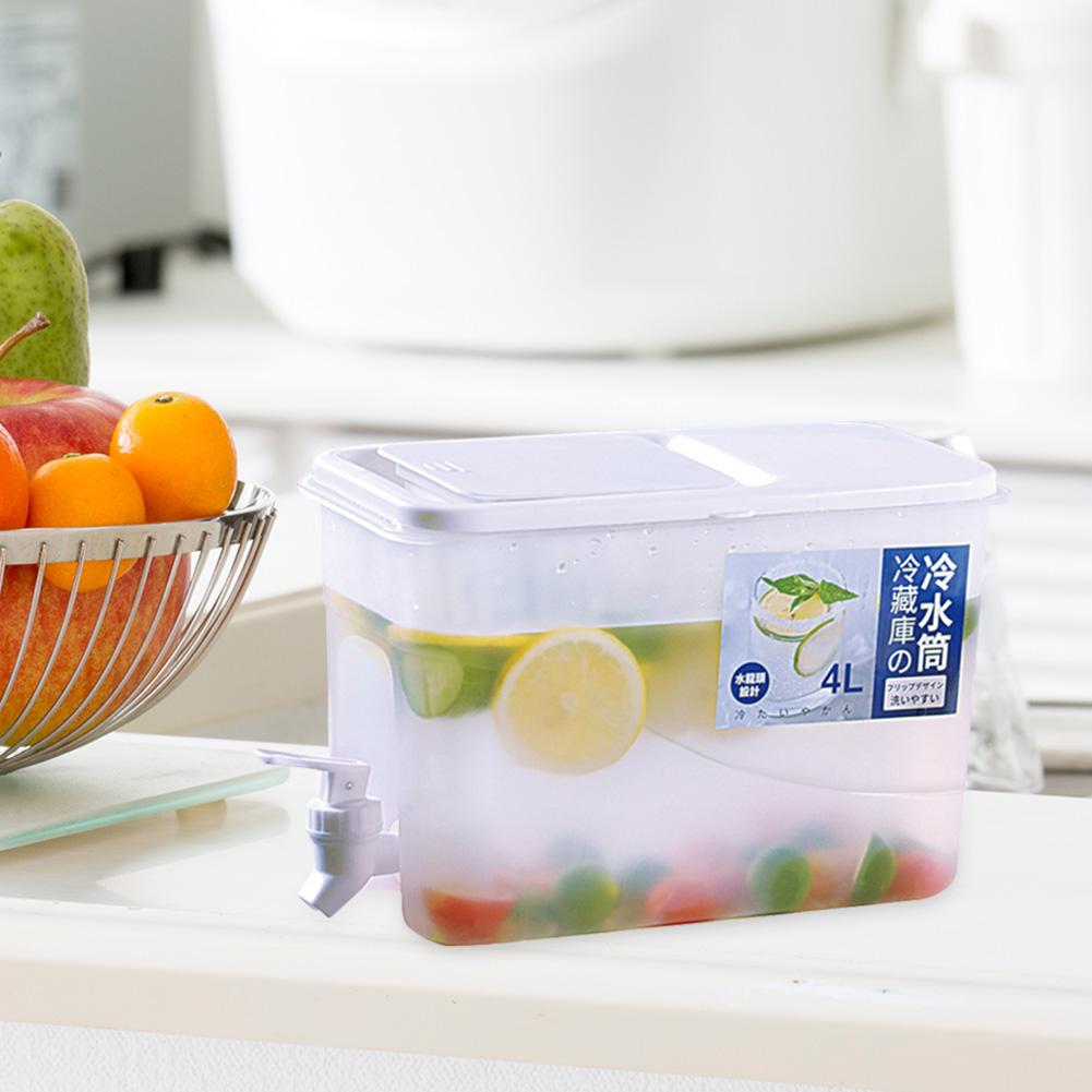 4л пластиковый контейнер для воды на холодильник с краном, диспенсер для напитков, многофункциональный контейнер для лимонада, большая емкость для кухонного холодильника