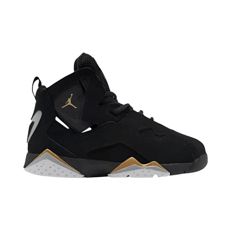 Air Jordan True Flight BP 'Black Metallic Gold' (Unisex) Black / Metallic Gold / Wolf Grey / White Kids' Basketball Shoes 343796 070