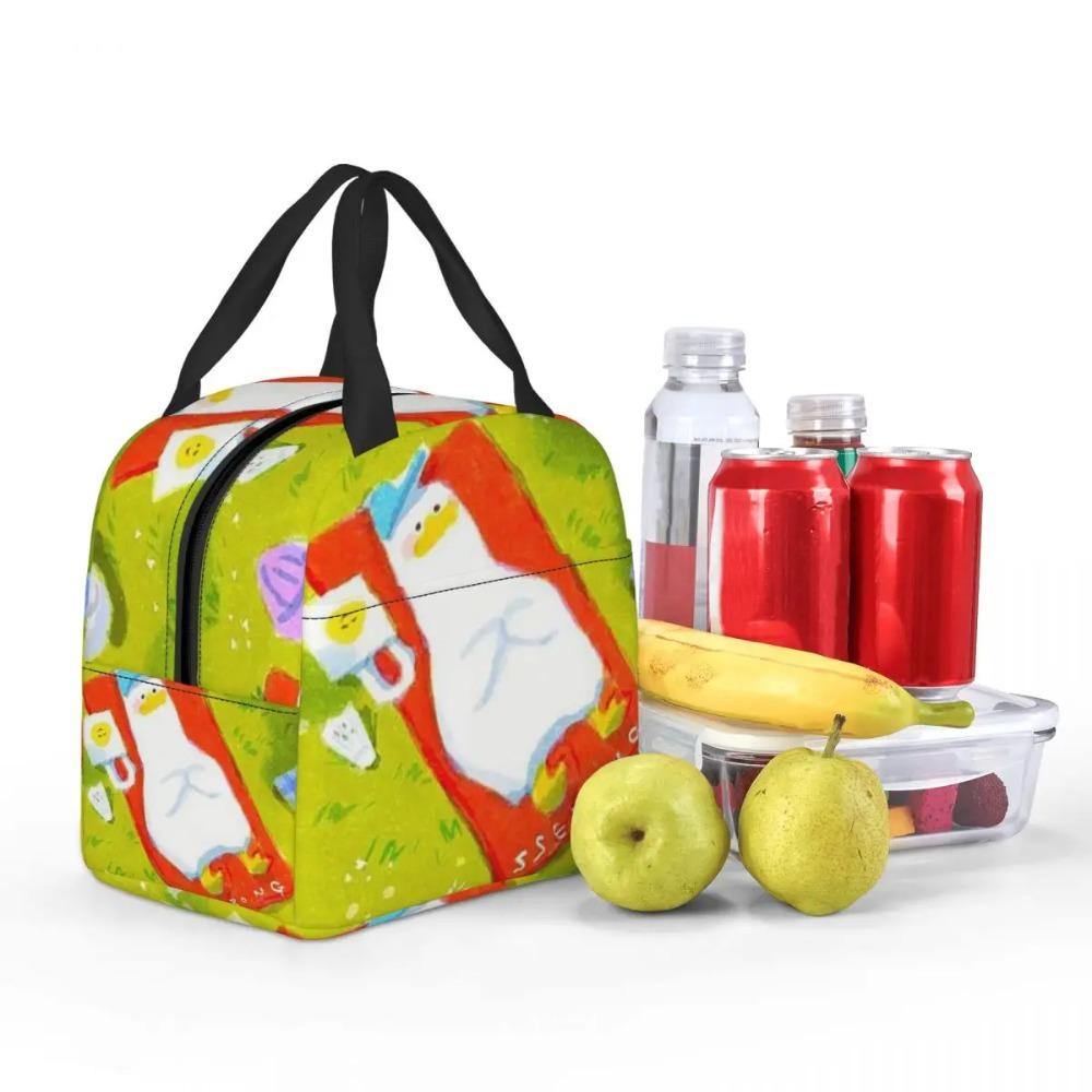 Colour Goose Cartoon Pattern Insulated Lunch Bag for Women Children Leakproof Food Boxes Thermal Lunch Box Tote