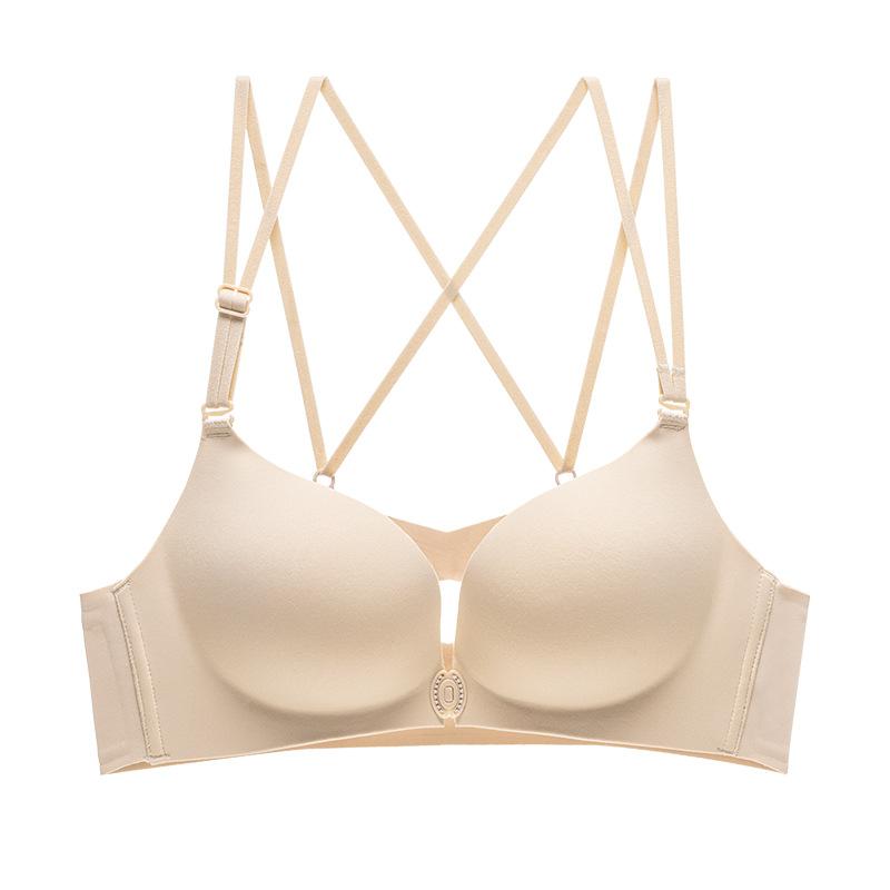 Wow, summer, no magnetic front buckle, sexy small chest, no steel ring, cross shoulder strap, hollow back bra cover, gather
