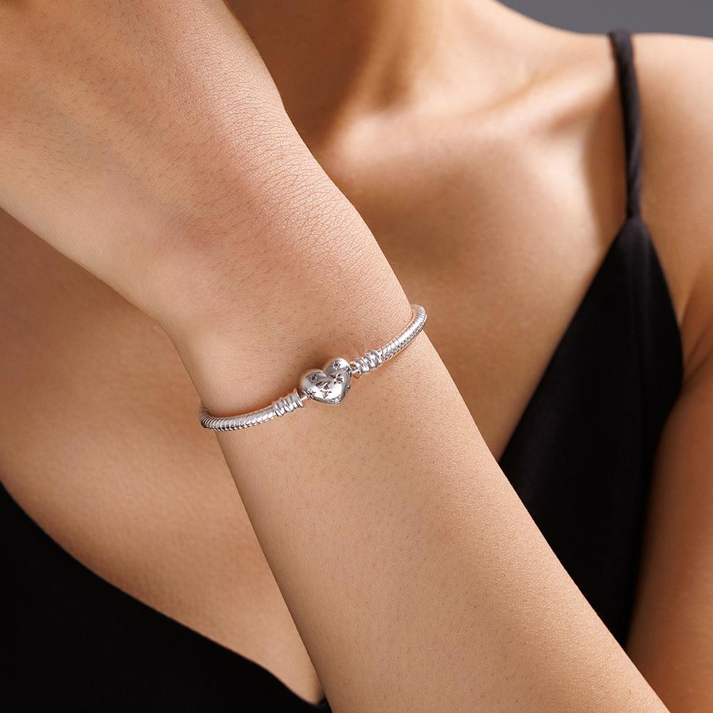 925 Silver Love Bracelet DIY Beading Jewelry Charm Gift For Women Lovers Holiday Present