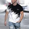 New Men's T-shirt Casual Round Neck Breathable Top Fashionable Color Contrast Printed Men's T-shirt Fun 3D T-shirt Street Fashio