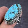 Кольцо из серебра 925 пробы с натуральной тибетской бирюзой, размер 9,5 R9p15