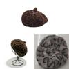 British Vintage Leopard Print Beret With Plush Material For Autumn And Winter Fashion