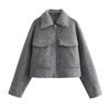 Autumn Winter Cropped Jacket for Women Short Coat Tweed Jacket Zip Crop Demi-season Jacket Woman New In Outerwears