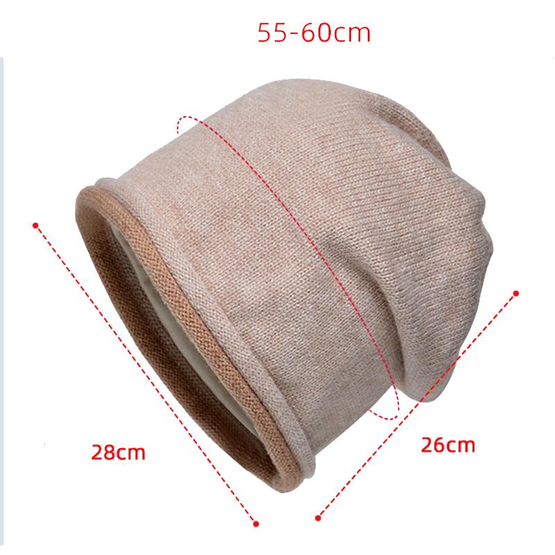 Унисекс вязаные шапки шапка осень зима теплая защита ушей ворсовые шапки корейская повседневная шерстяная кепка куча кепка двойной рулон черепа