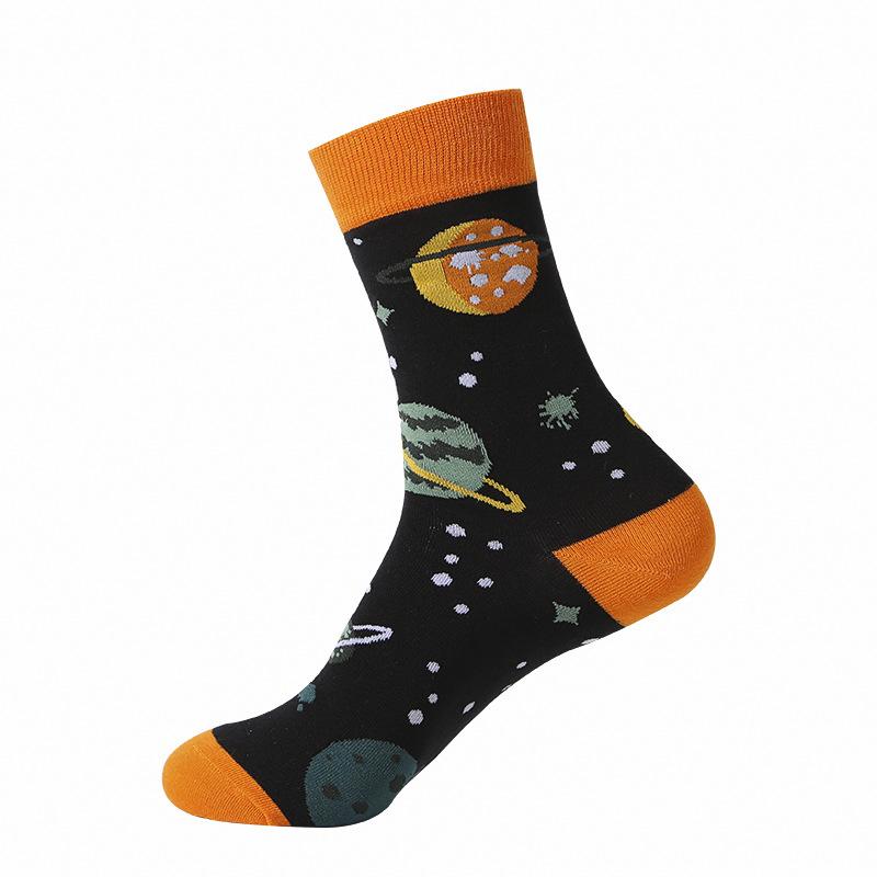 1 пара забавных носков Ins Astronaut Airplane Heaven Body Middle Tube для мужчин Happy Socks Streetwear из хлопка для мужчин, скейтбордистов, для мальчиков, для взрослых