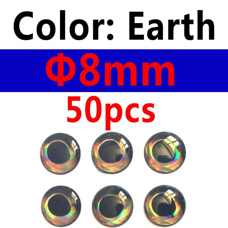 50PCS Holographic 3D 4D Fish Eyes for Fly Tying Streamers Baitfish Wood Plastic Lure Popper DIY Eyes