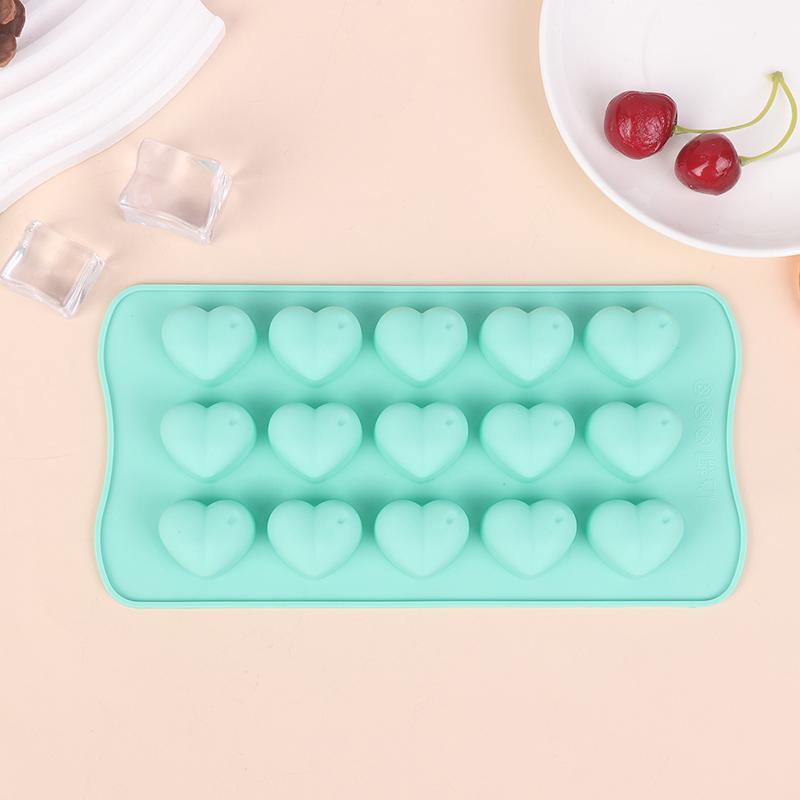 1Pc 15 Hole Three-Dimensional Heart-Shaped Silicone Mold Diy Chocolate Ice Grid Mousse Mold Soft Candy Baking Mold