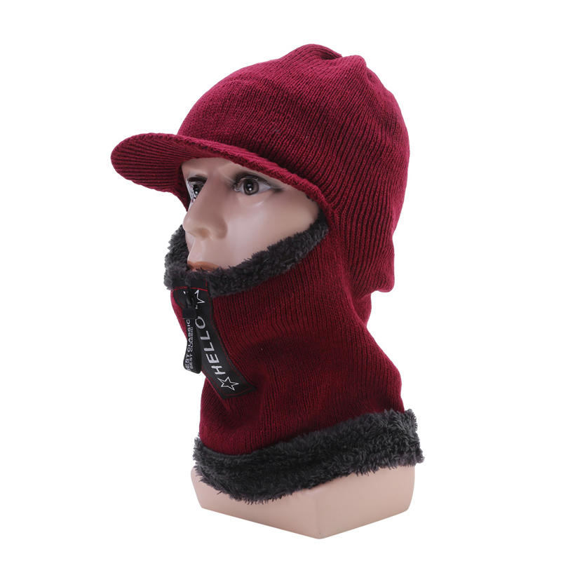 Мужская теплая вязаная защитная шапка для велоспорта, защиты лица, зимняя теплая цельная шапка для защиты от холода