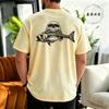 Skull Fish Skeleton Print T Shirt Unisex Oversized Short Sleeve Tee Vintage Fishing Graphic Outdoor Fisherunisex Casual Street Tops