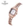 [Tandy] DIA-4042 Diamond женские модные квадратные часы с металлическим браслетом, розовое золото, белый, черный, корейские популярные часы