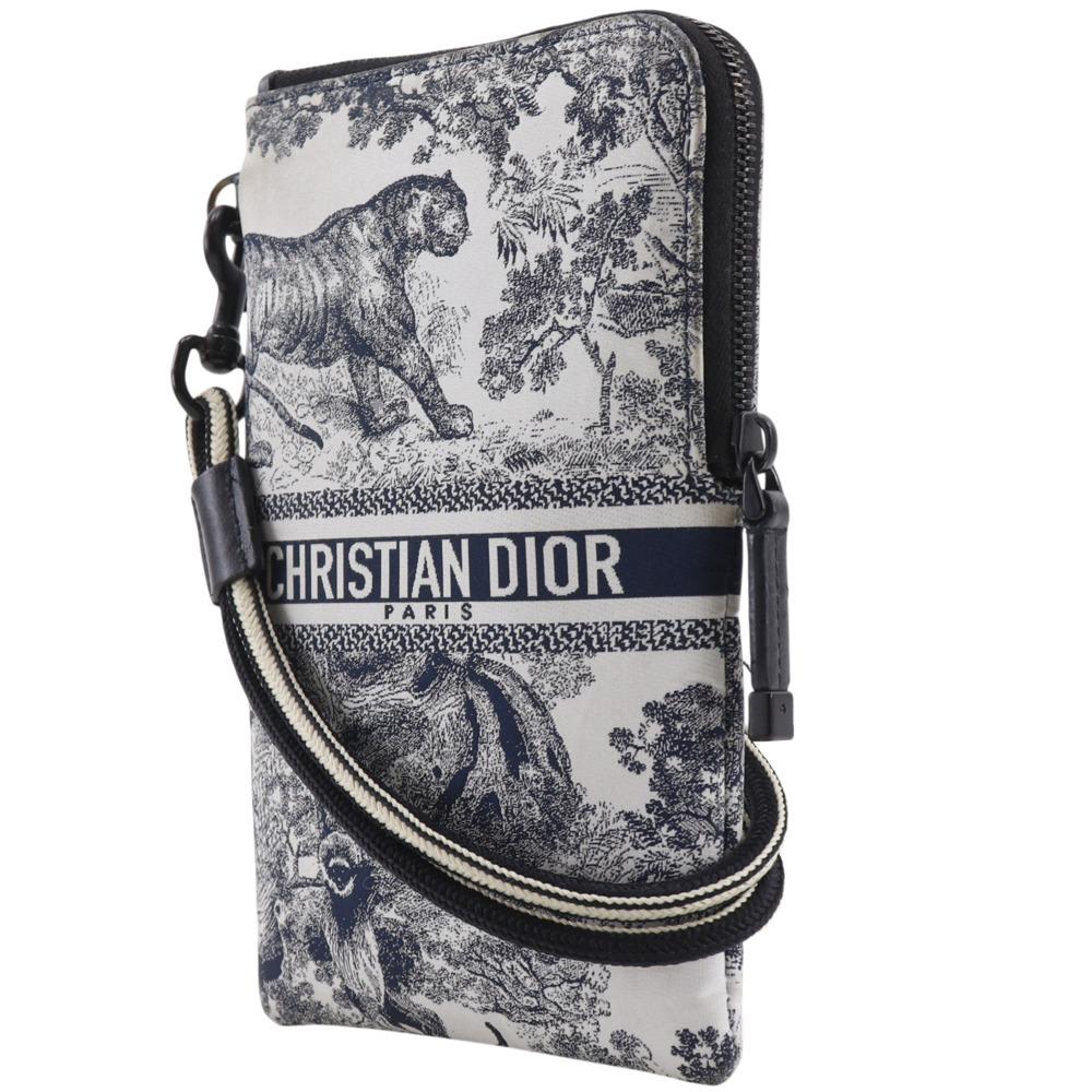 Dior Dior Сумка через плечо многофункциональная для путешествий Pouch Toile de Jui Черный / белый Нейлон Женская Б/у