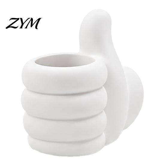 Creative Pen Cup for Office 3D Printed Thumbs?Up Holder, Funny Gesture Shaped Desk Organizer, Macaron Color Organizer Pencil Cup, Cute Desktop