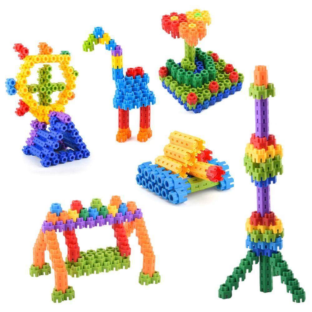 Colorful Hexagon Building Blocks Interlocking Structure Construction Toy Parent Child Play