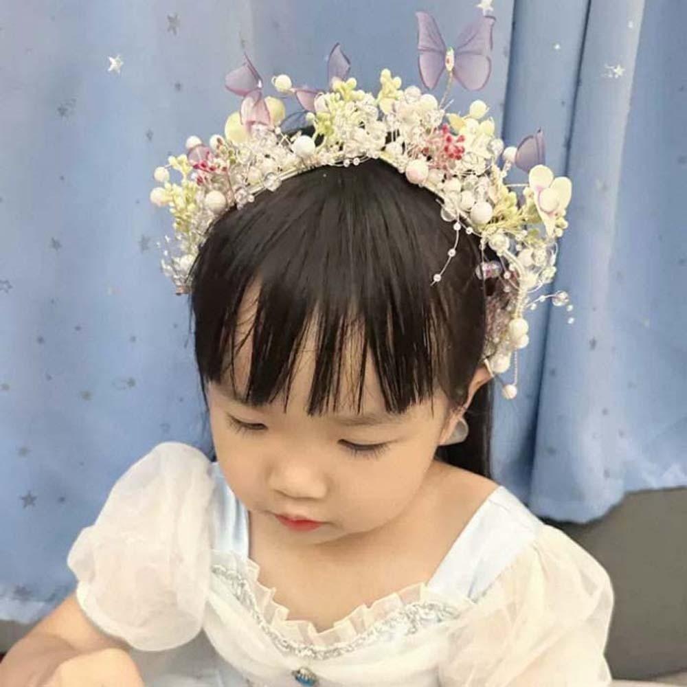Bohemia Style Girls Garland Simulation Flower Flower Headdress Butterfly Fairy Hair Hoop  Women