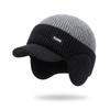 Windproof Cycling Beanie Thick Ear Flap Hat New Men's Knit Hat  Winter
