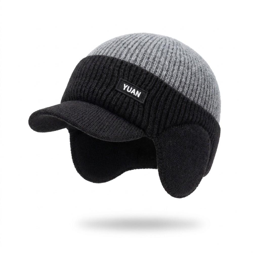 Windproof Cycling Beanie Thick Ear Flap Hat New Men's Knit Hat Winter