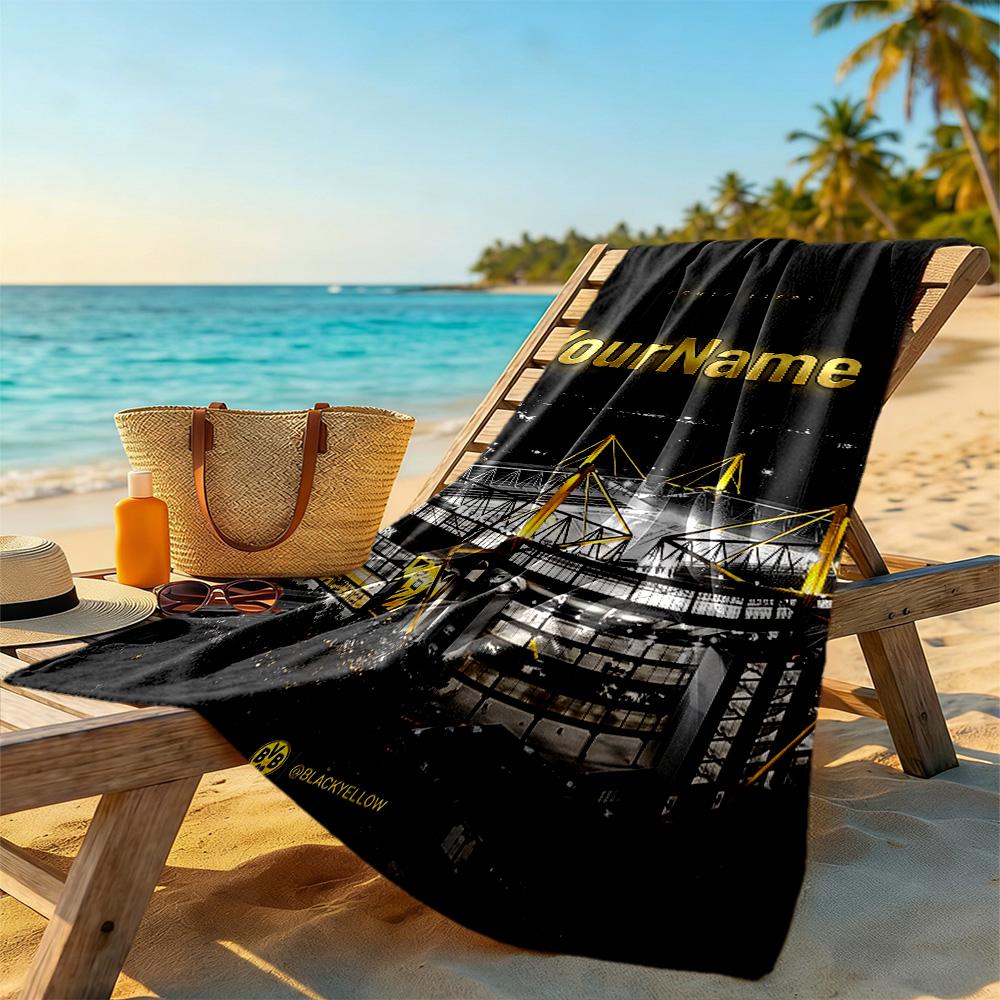 Borussia Dortmund Personalized Text Beach Towel Super Soft Microfiber Quickdry Fabric