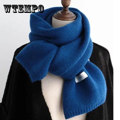 Женский зимний вязаный дикий шарф, женский парный сетчатый теплый шарф, мужской однотонный теплый шарф