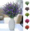 8 Bundles Artificial Flowers Plastic Fake Outdoor Plants Faux Uv Resistant Decor