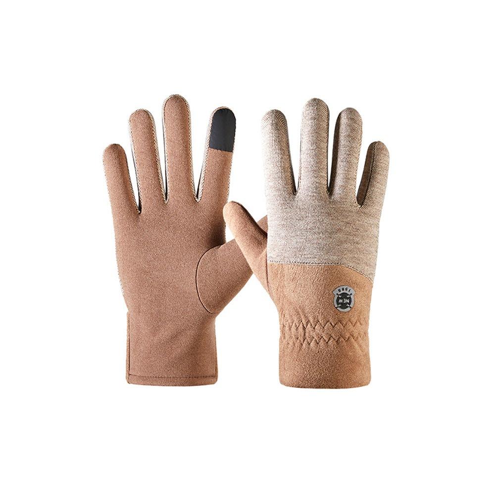 Утепленные сенсорные перчатки, теплые велосипедные варежки, модные бархатные перчатки, для улицы