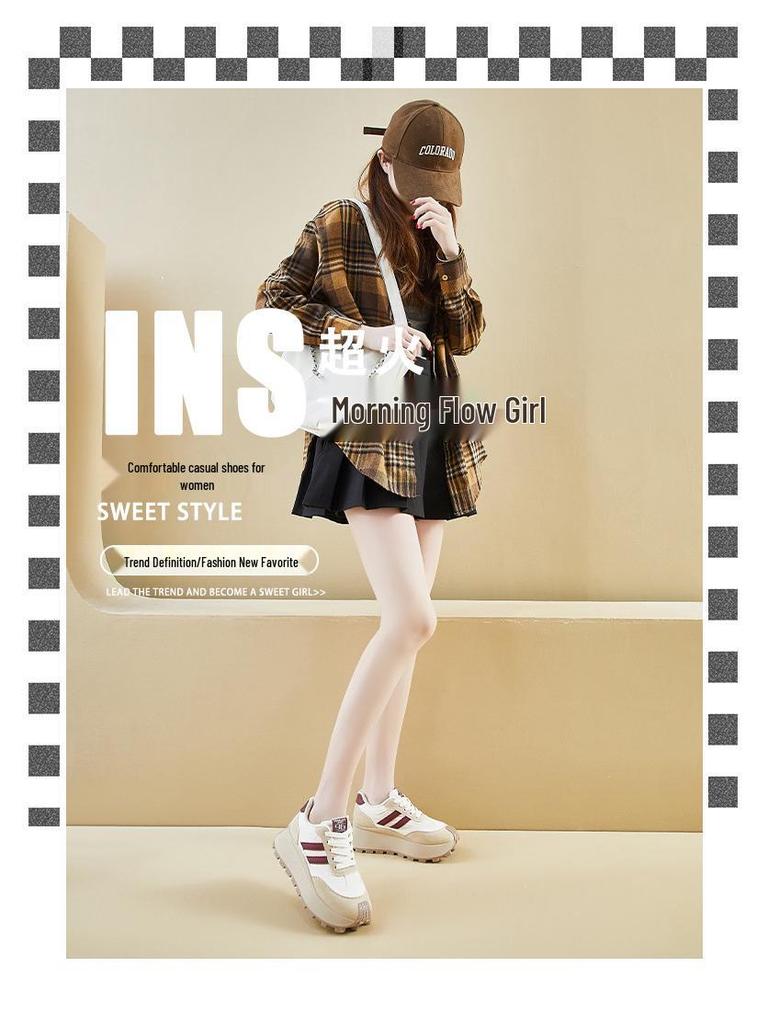 Korean Style Women's 2025 Spring Forrest Gump Shoes - Thick-Soled, Height-Increasing Casual Running Shoes HL871-1